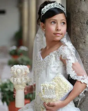 Girl in communion dress