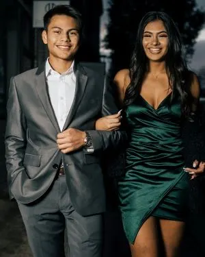 Smiling Couple in Formal Attire