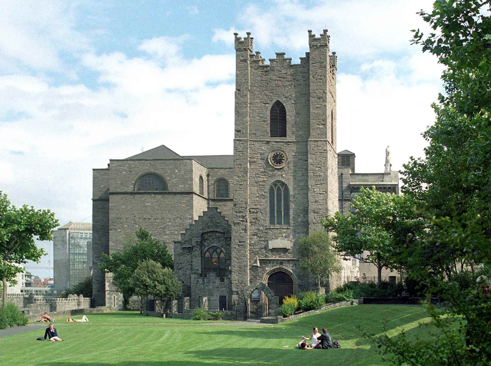 St. Audoen's Church grounds on a sunny day