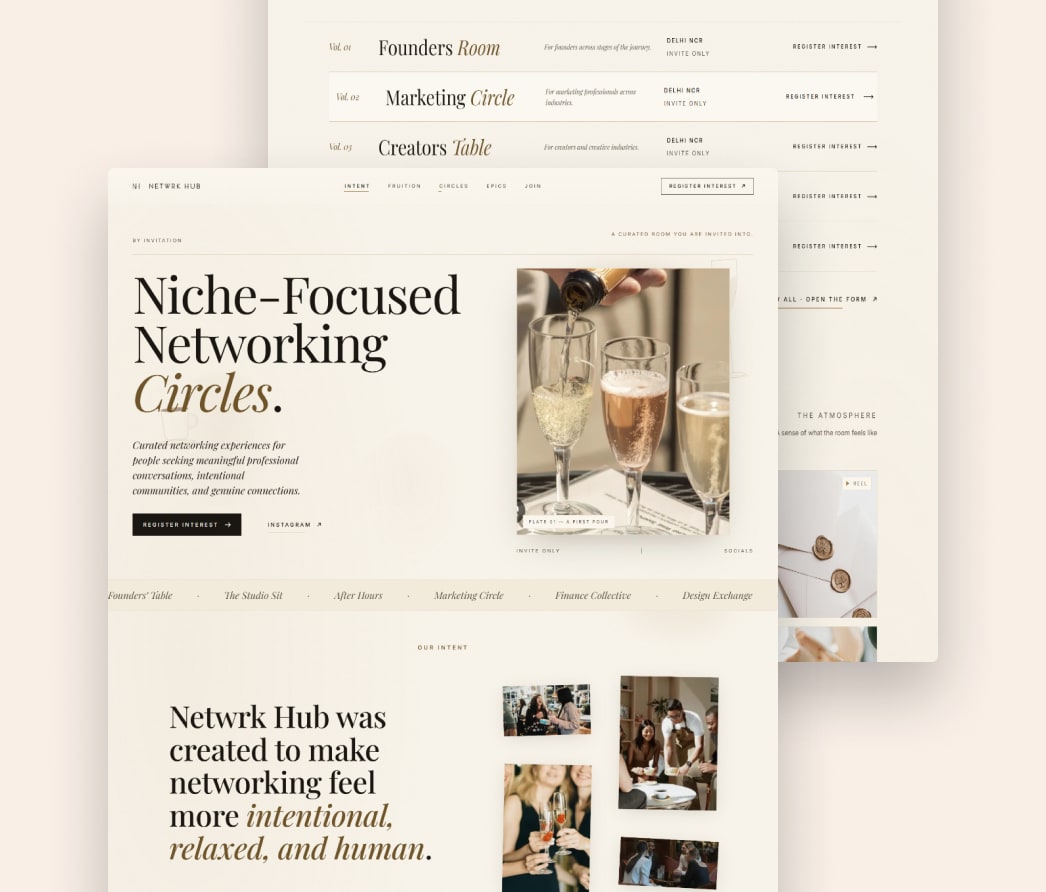Netwrkhub community platform landing page
