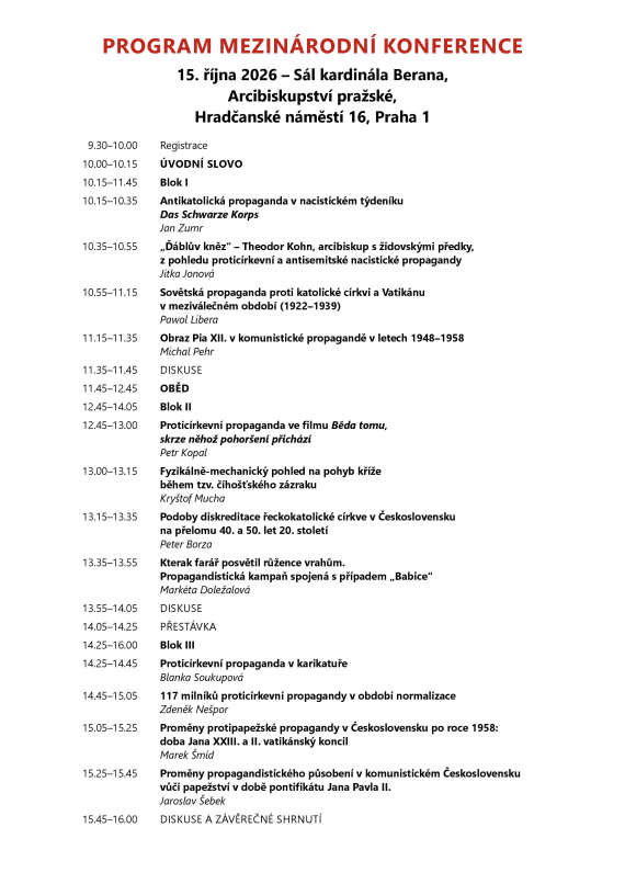 Program konference proticírkevní propaganda v dobách nacismu a komunismu_2