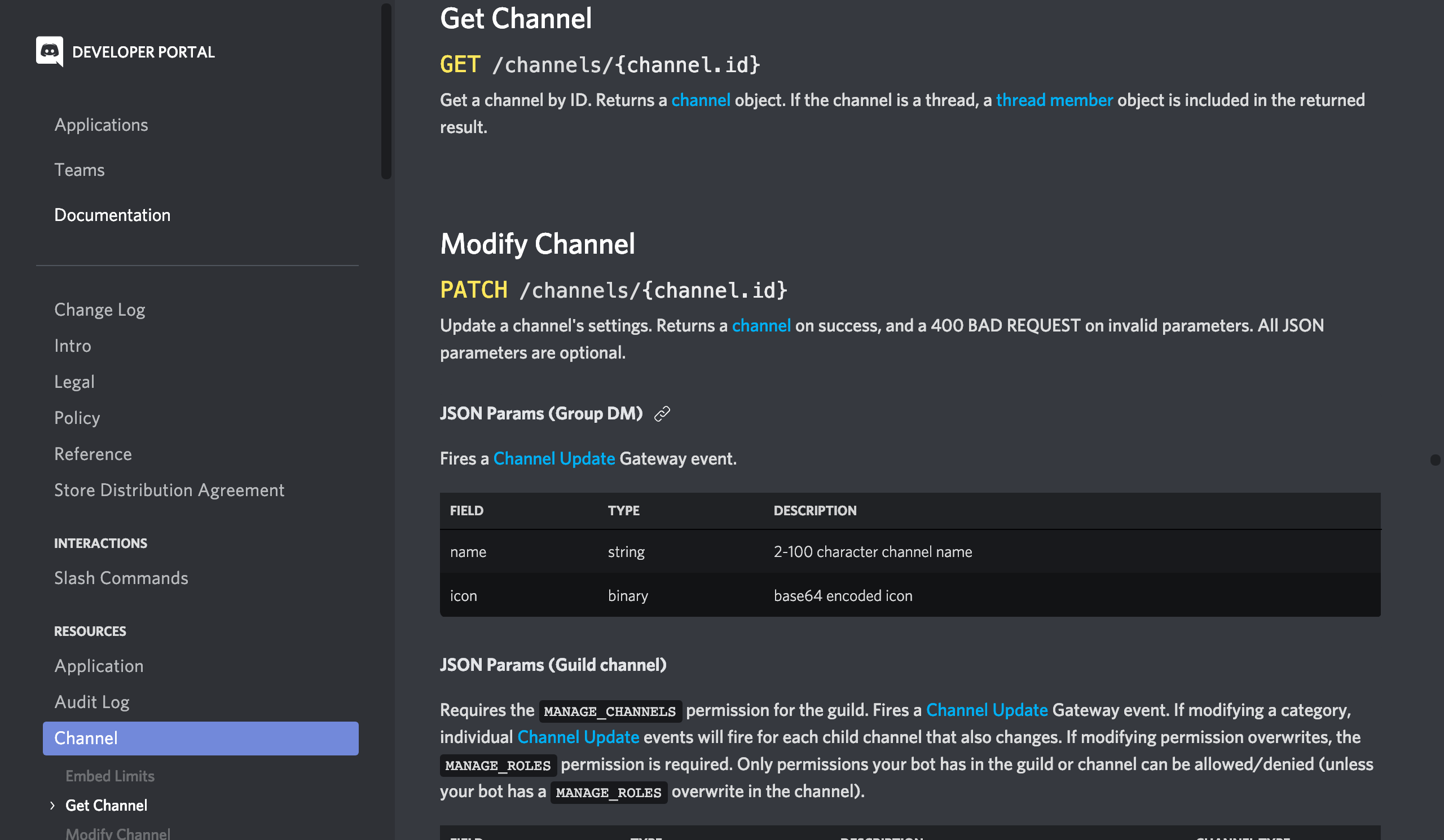 Discord Developer Portal — Documentation — Reference