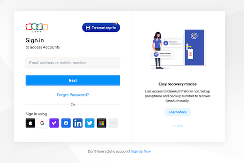 Zoho - Login