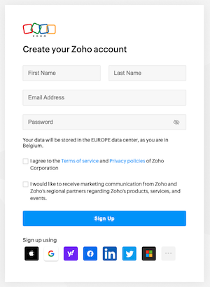 Zoho - Signup