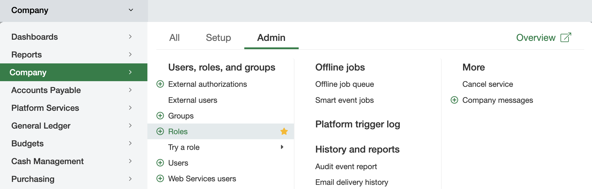 Sage Intacct - Roles