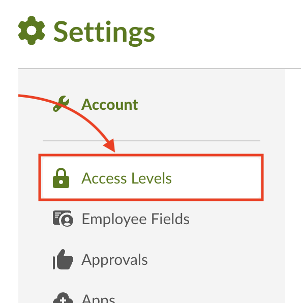 Click on Access Levels