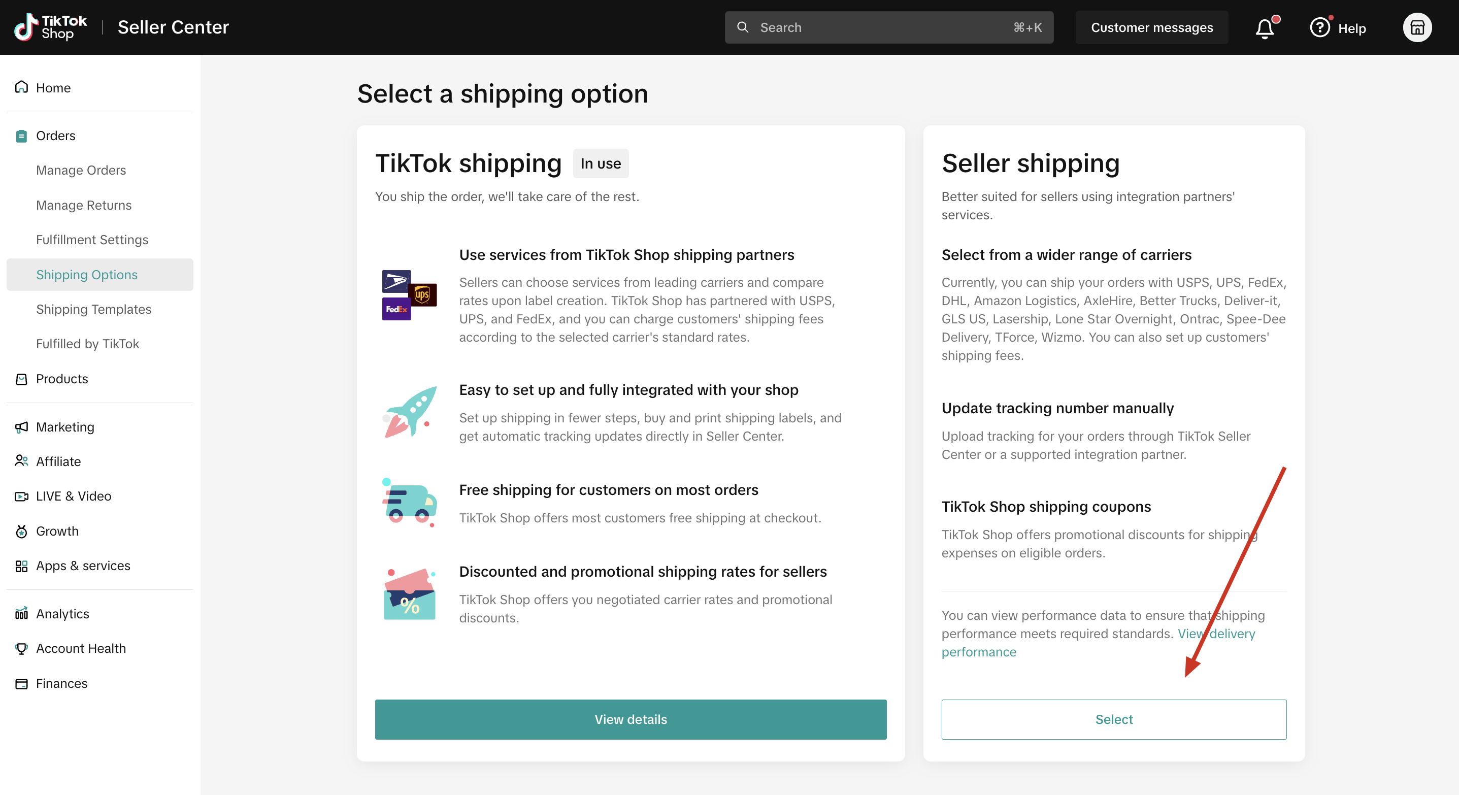 Seller Shipping