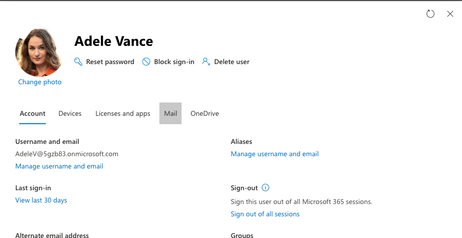 Select Mail tab
