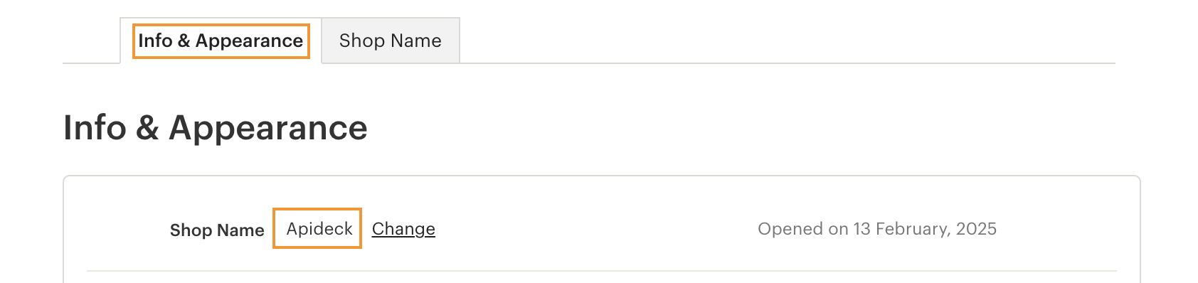 Etsy Shop Settings
