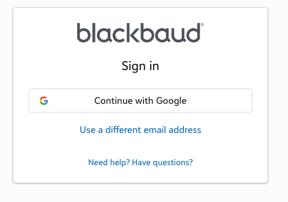 Blackbaud Developer Portal Login