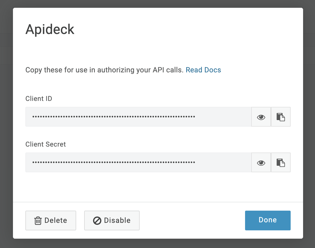 OneLogin Copy Credentials