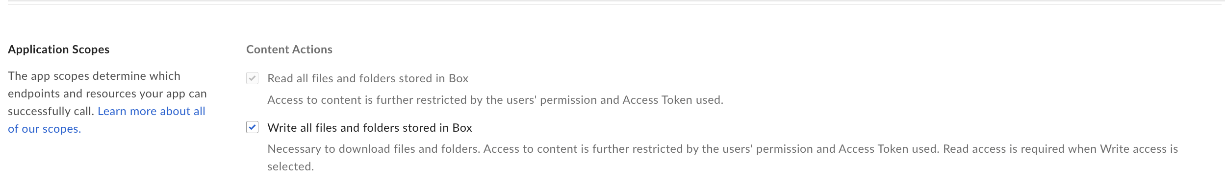 Box Application Scopes