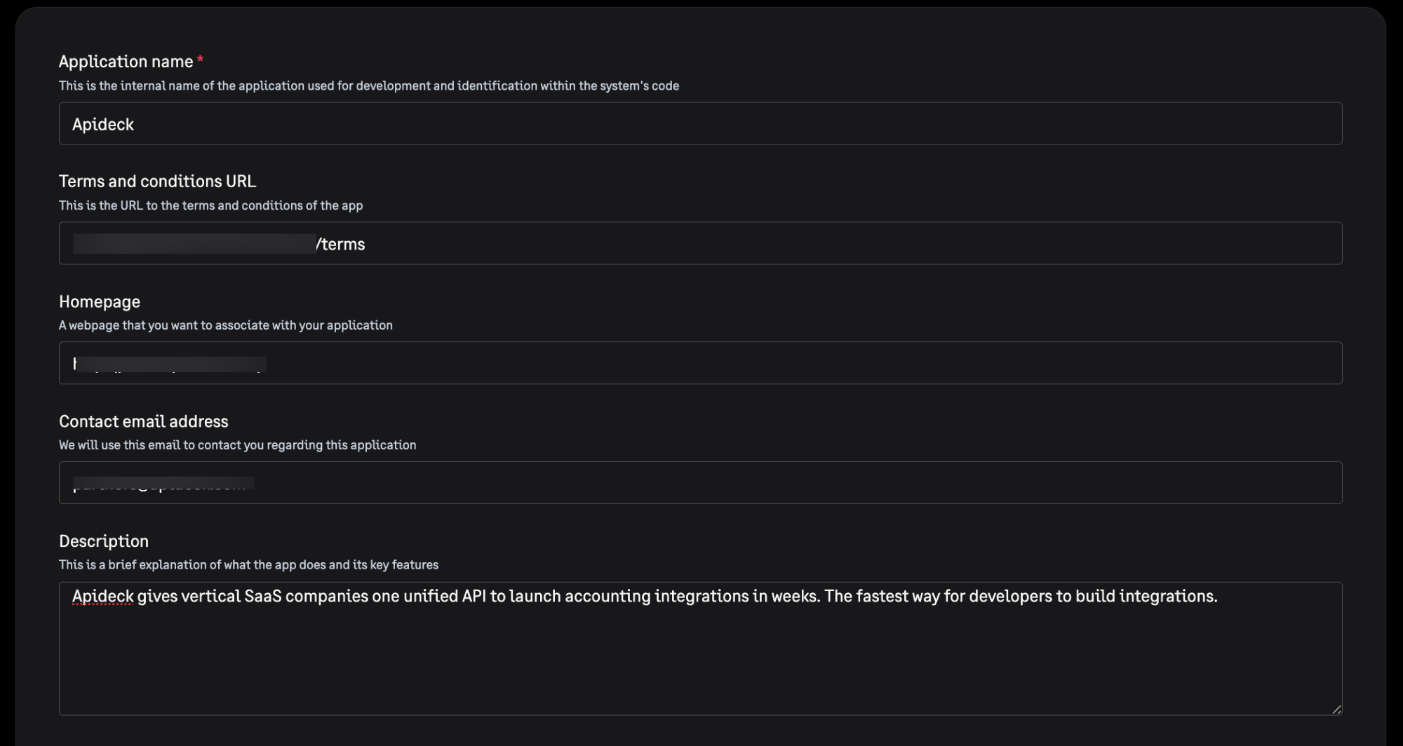 Sage Intacct REST - Add Application Details
