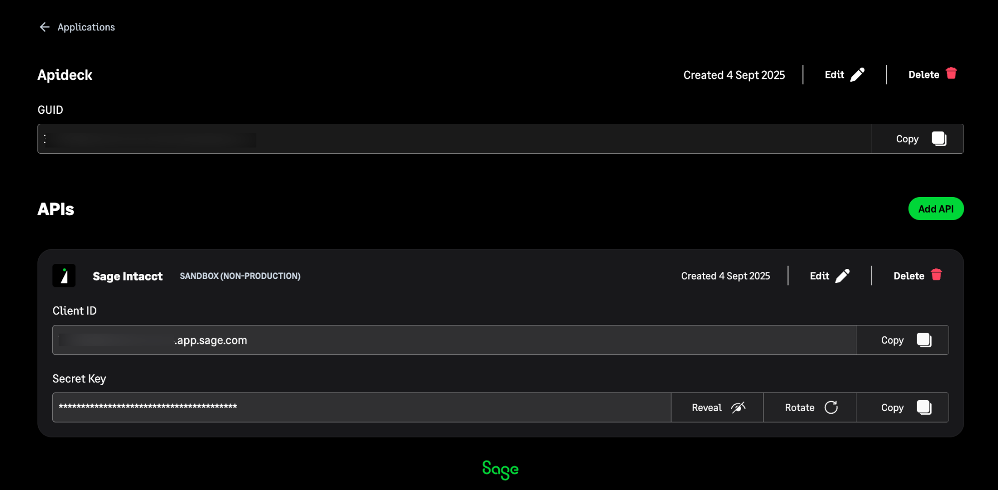 Sage Intacct REST - Copy Credentials