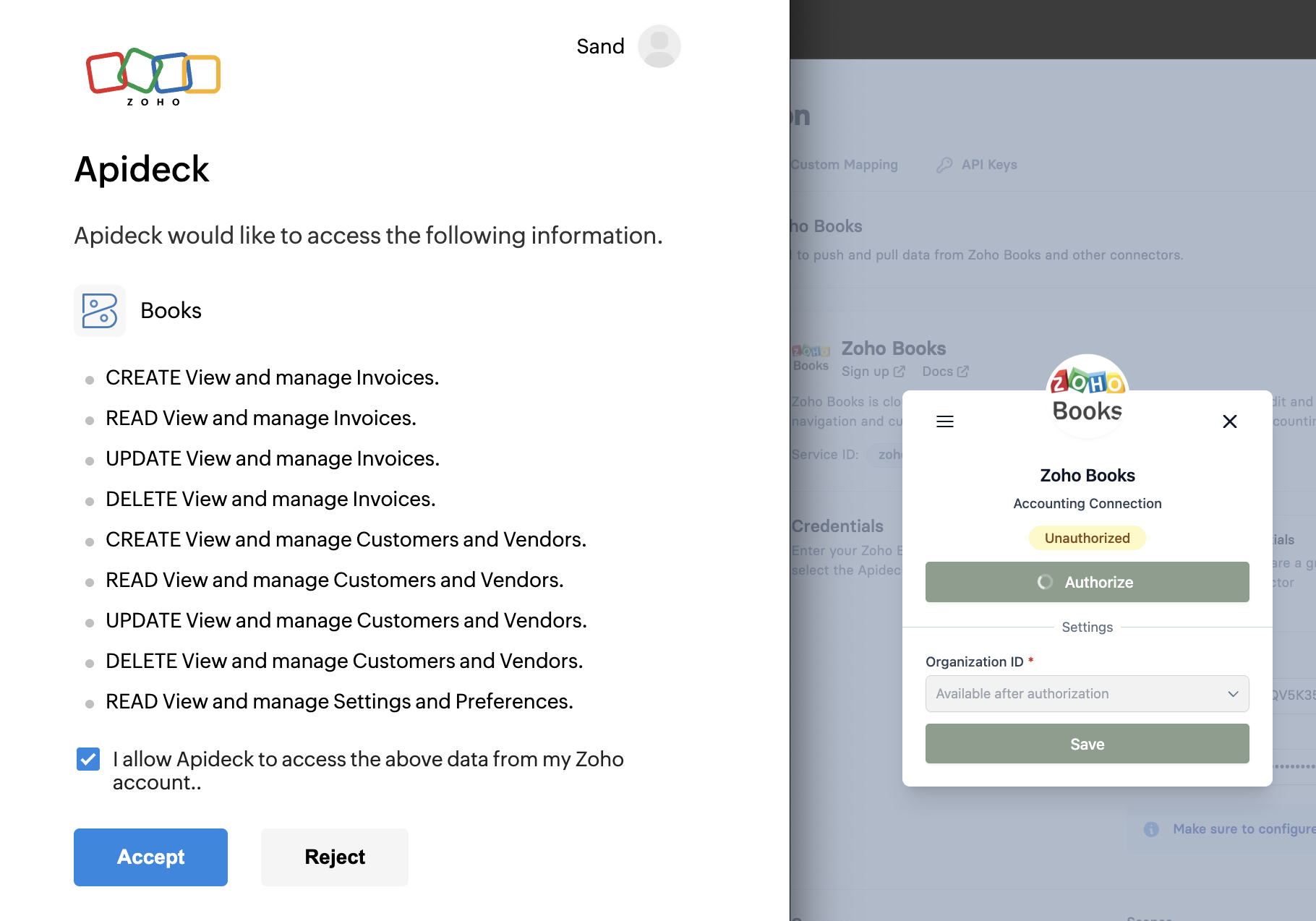 Zoho - Authorization
