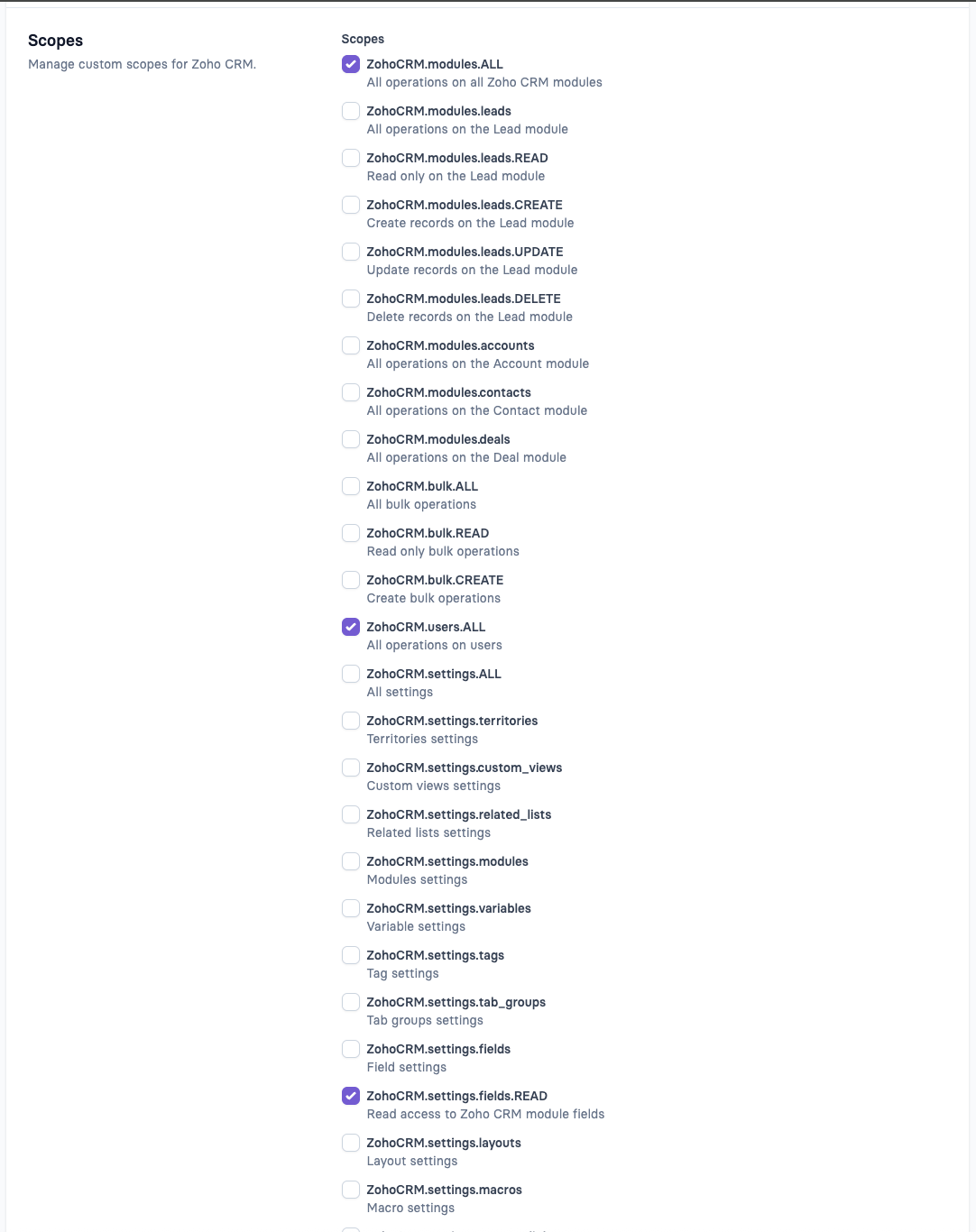 Apideck - Configure Scopes