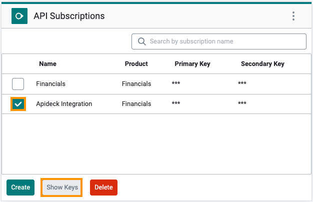 API Subscription Key