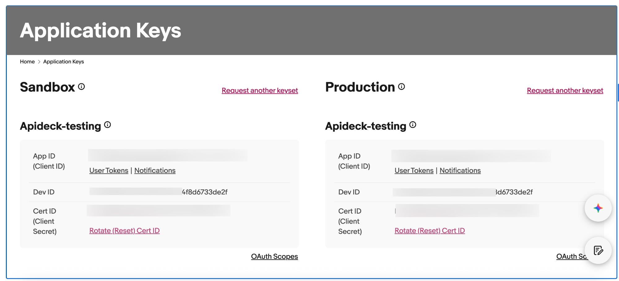 eBay OAuth Credentials