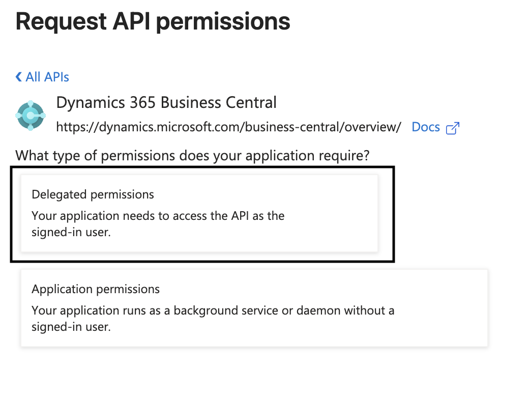Delegated permissions