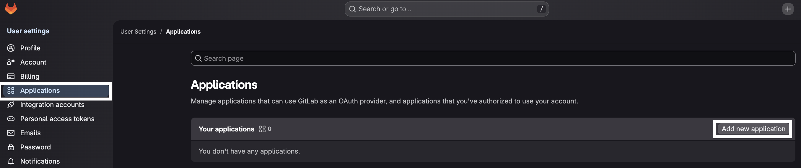 GitLab Applications Menu