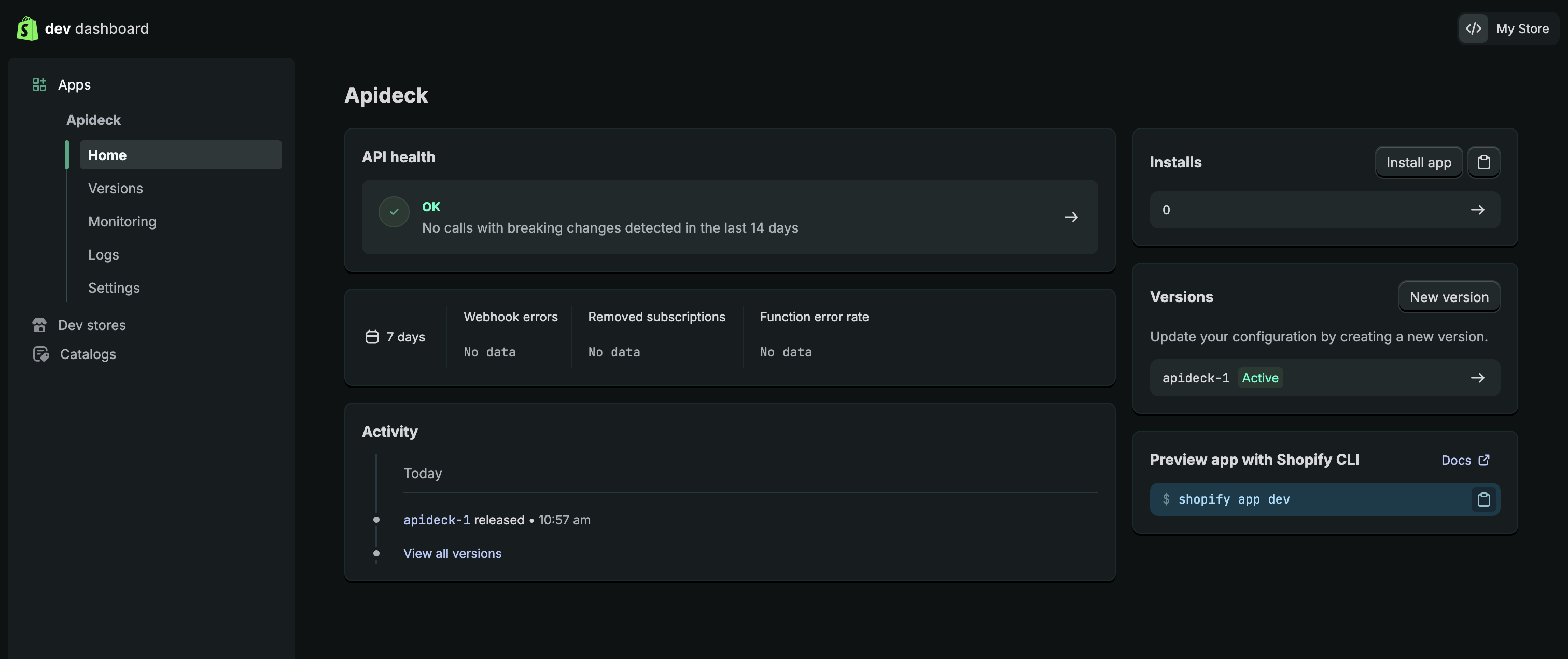 Shopify - App install