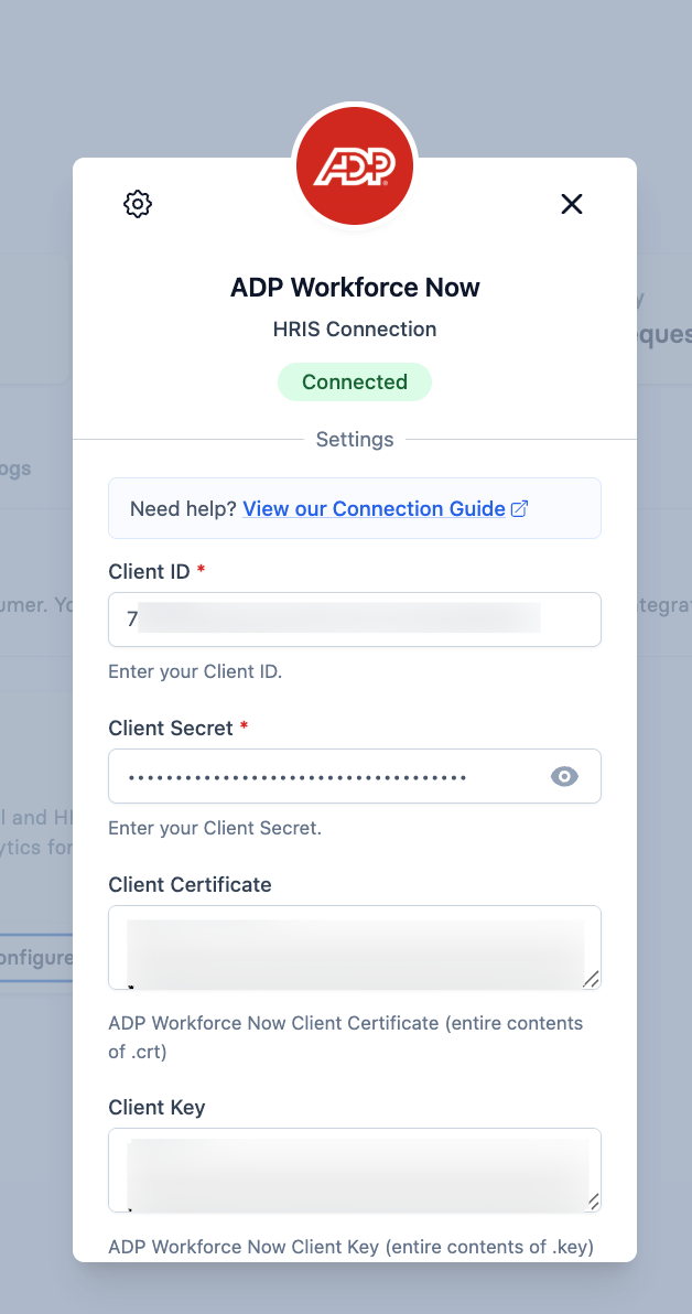 Vault - ADP Workforce Now connection