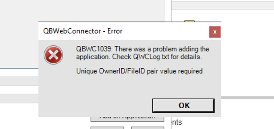 QuickBooks Desktop error example