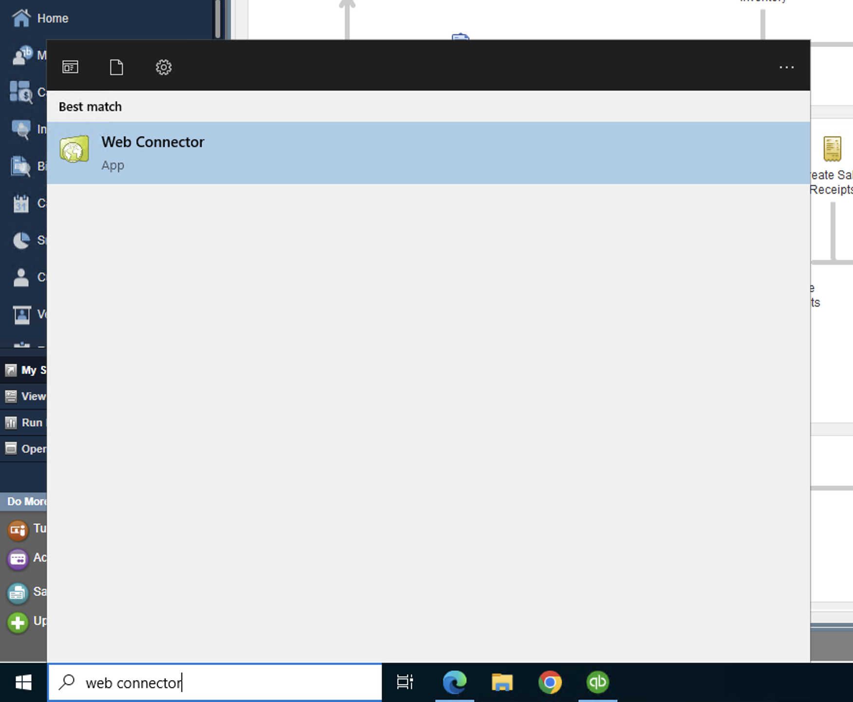 Open the QuickBooks Web Connector