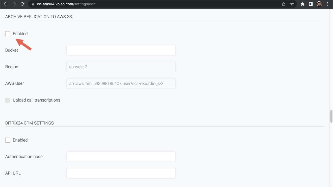 Archive Replication to AWS S3 settings in Administration System Settings