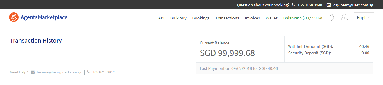 Transaction History