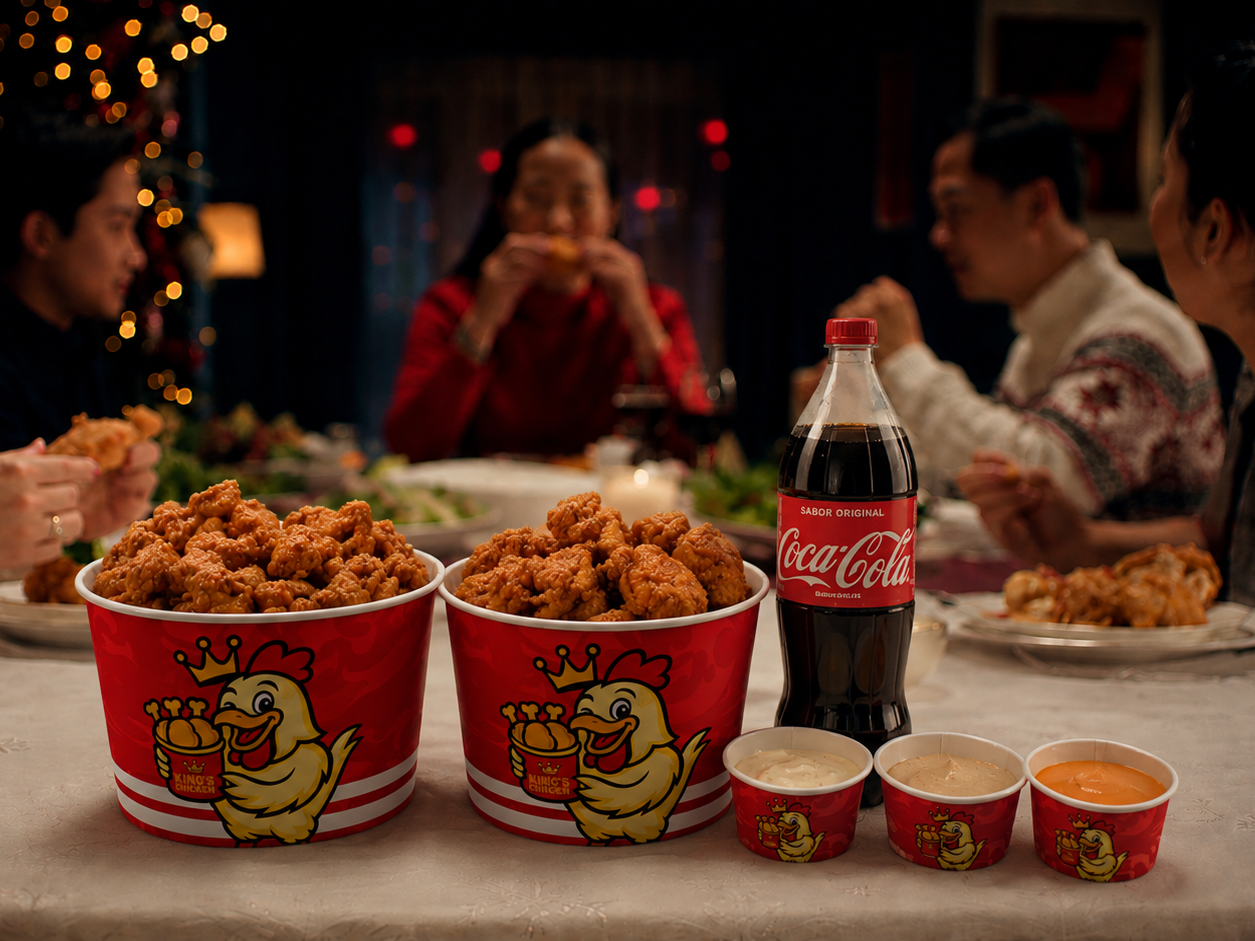 Dois baldes de frango King's Chicken com Coca-Cola 2L para compartilhar