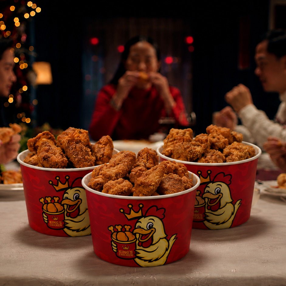 Balde de frango King's Chicken pronto para pedir