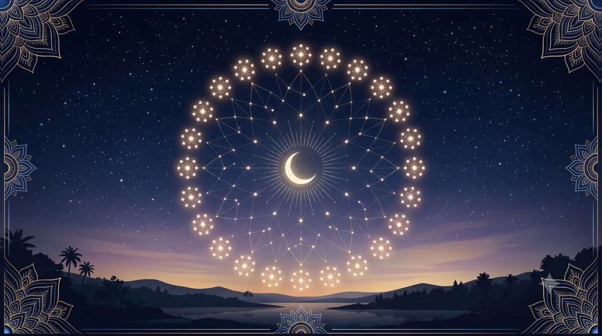Vedic astrology birth chart depicting a nakshatra or birth star