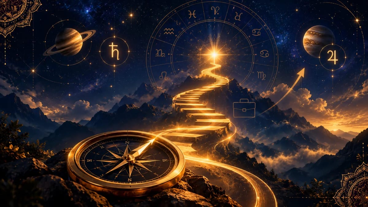 Vedic astrology birth chart highlighting the 10th house for career and job change timing