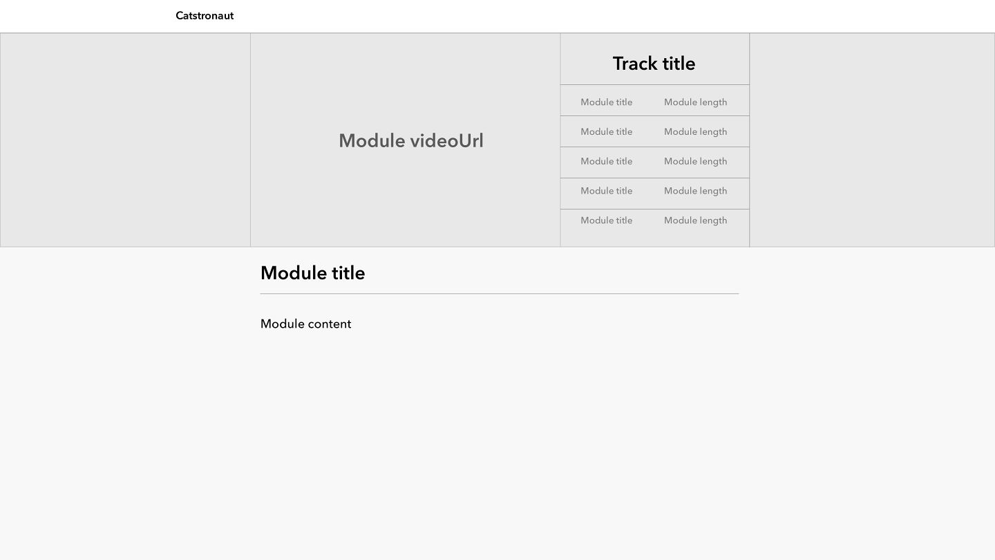 Design mockup of the Module page