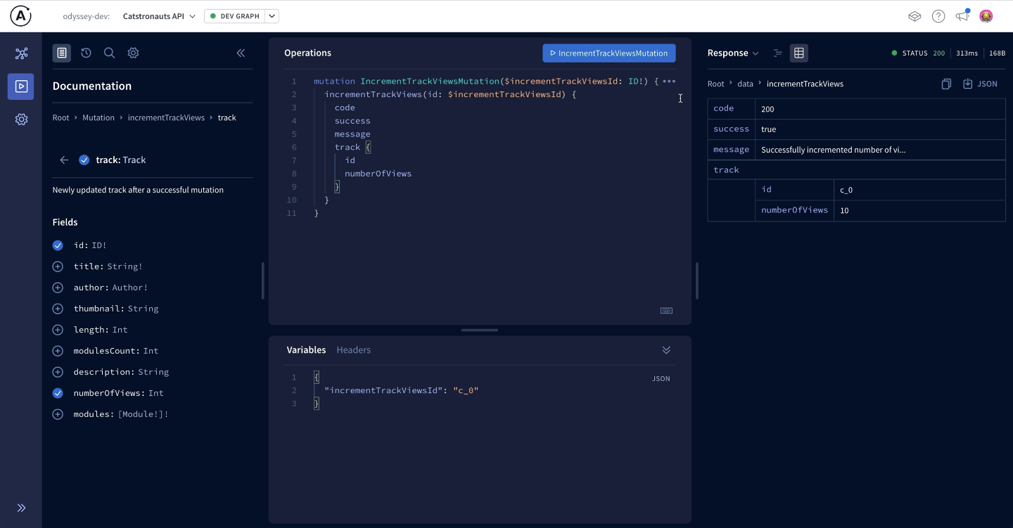 Screenshot of the Explorer showing a successful response