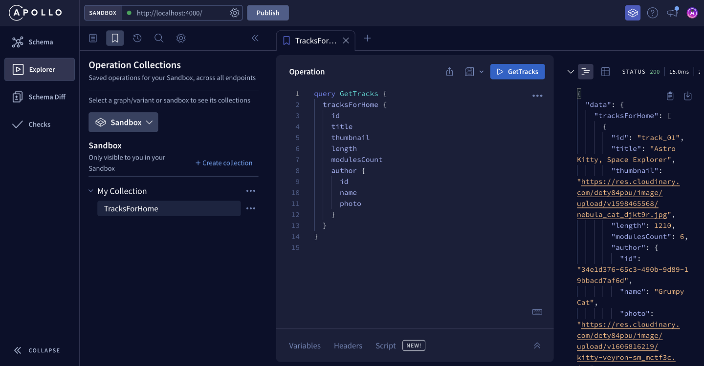 Opening the Operation Collections panel to access a saved operation