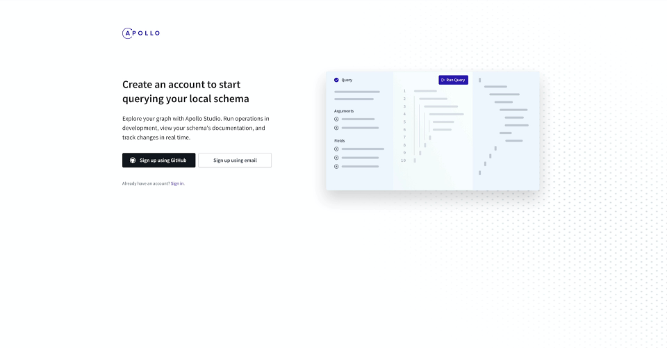 apollo explorer sign-up