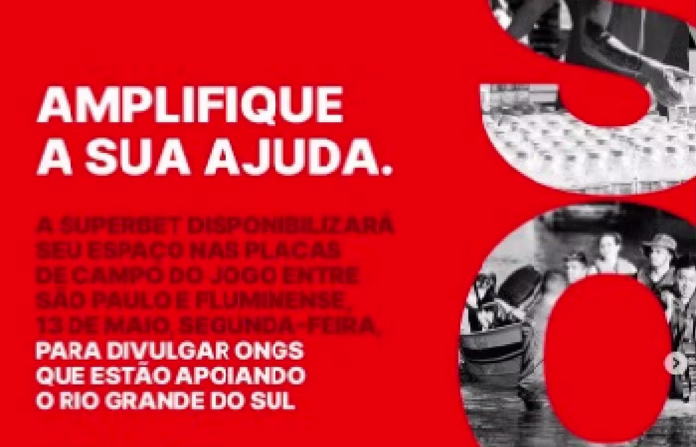 Superbet promove ação para incentivar doações ao RS em duelo de tricolores no MorumBIS 