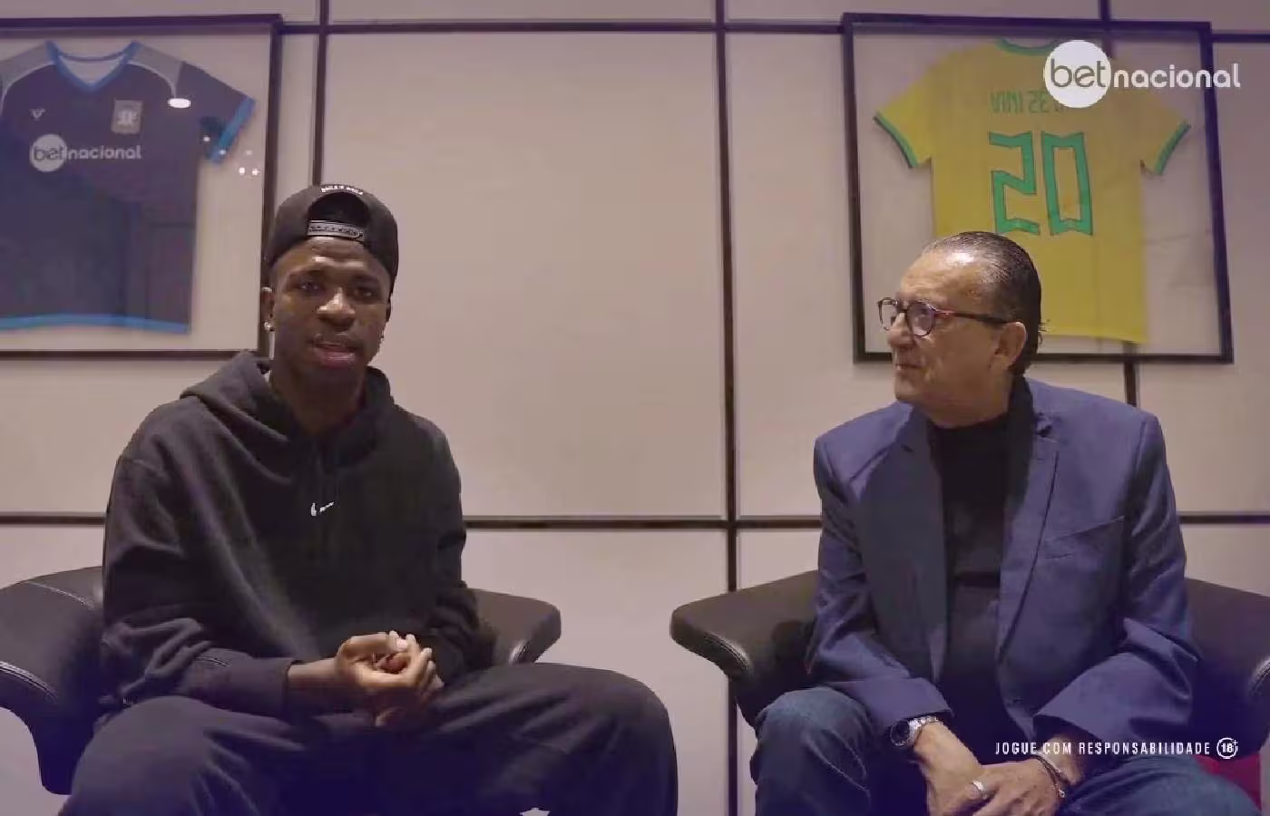 Betnacional lança entrevista exclusiva de Galvão com Vini Jr., embaixadores da marca 