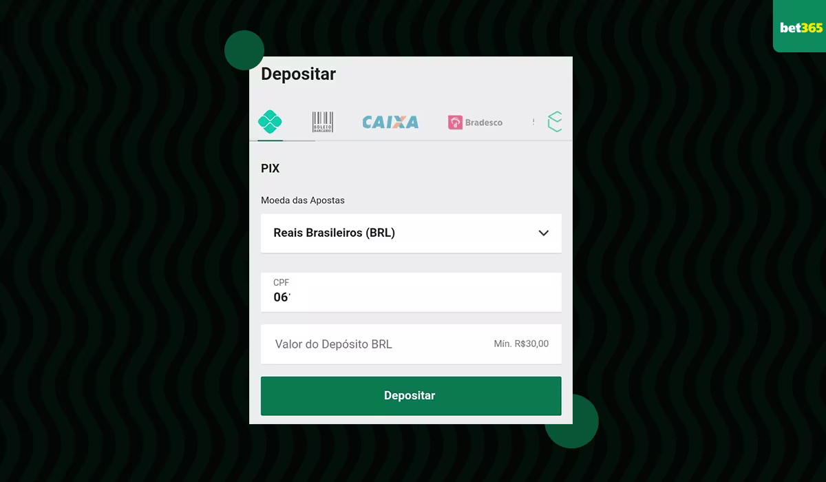 tela banco bet365