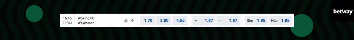 odds decimais betway