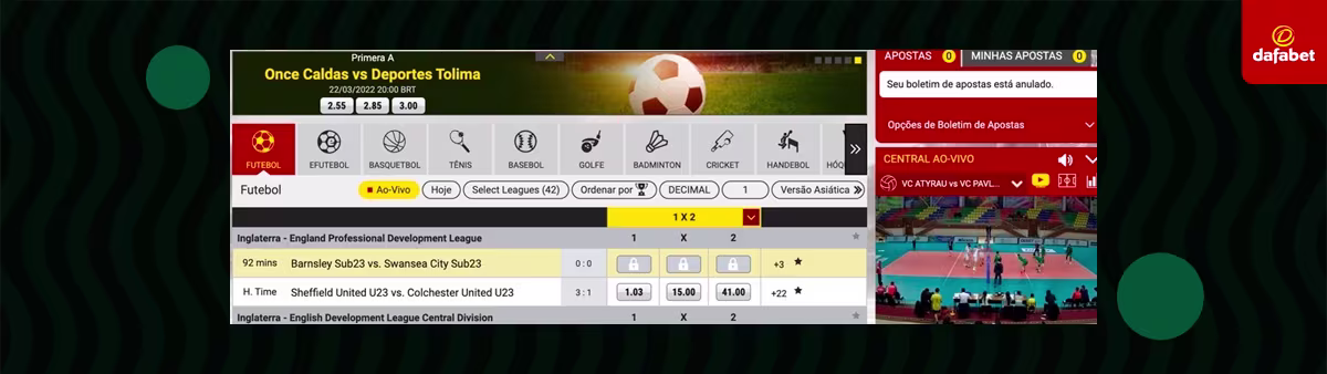 odds streaming dafabet