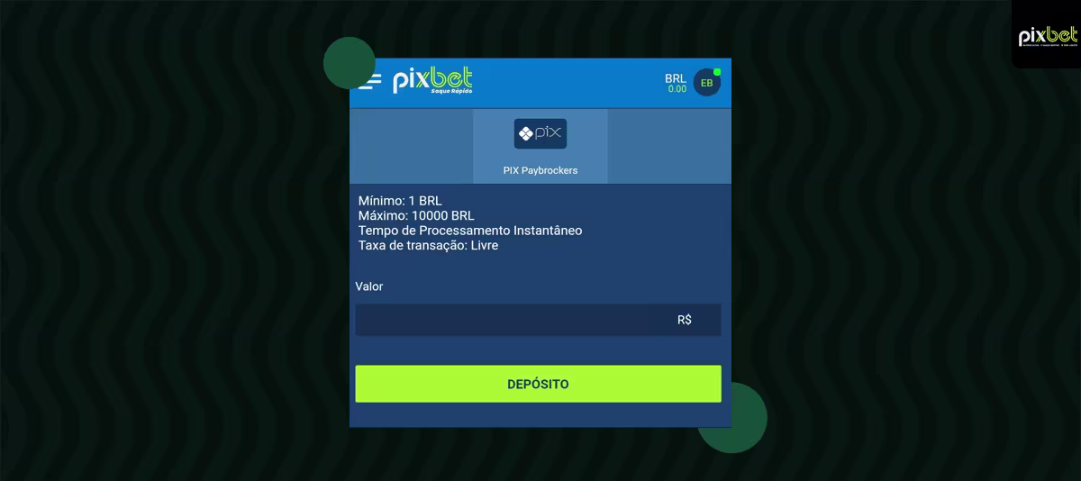 tela de aposta pixbet