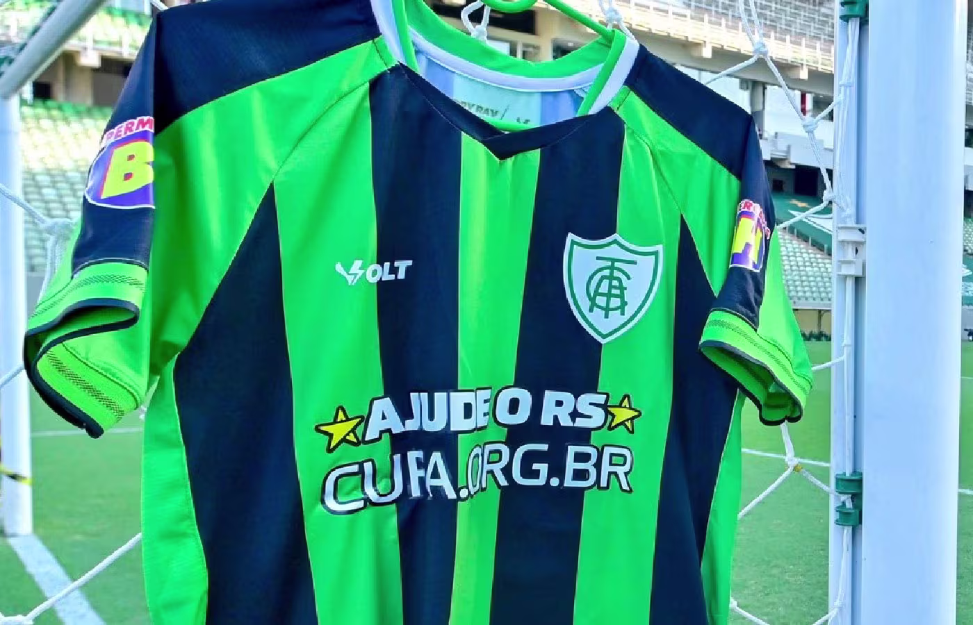 EstrelaBet cede espaço na camisa do América-MG para incentivar doações ao RS