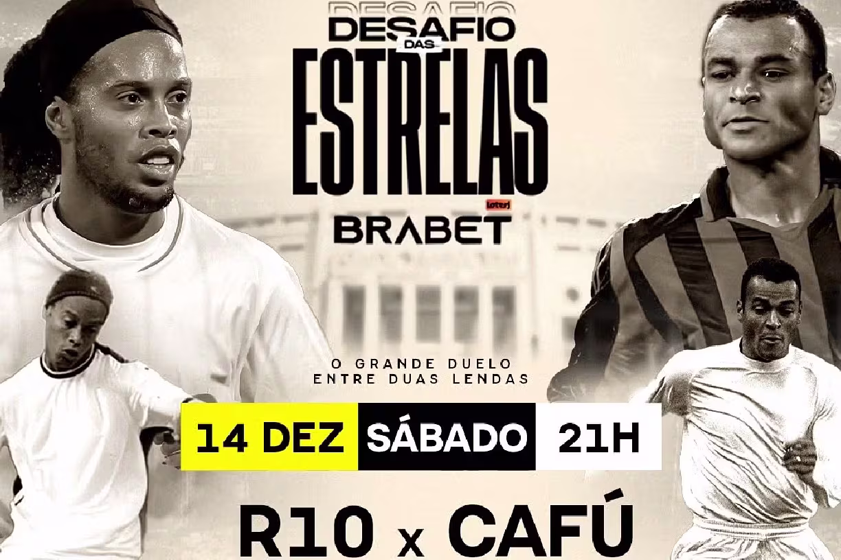 Brabet patrocina Desafio das Estrelas com Ronaldinho e Cafu no Pacaembu