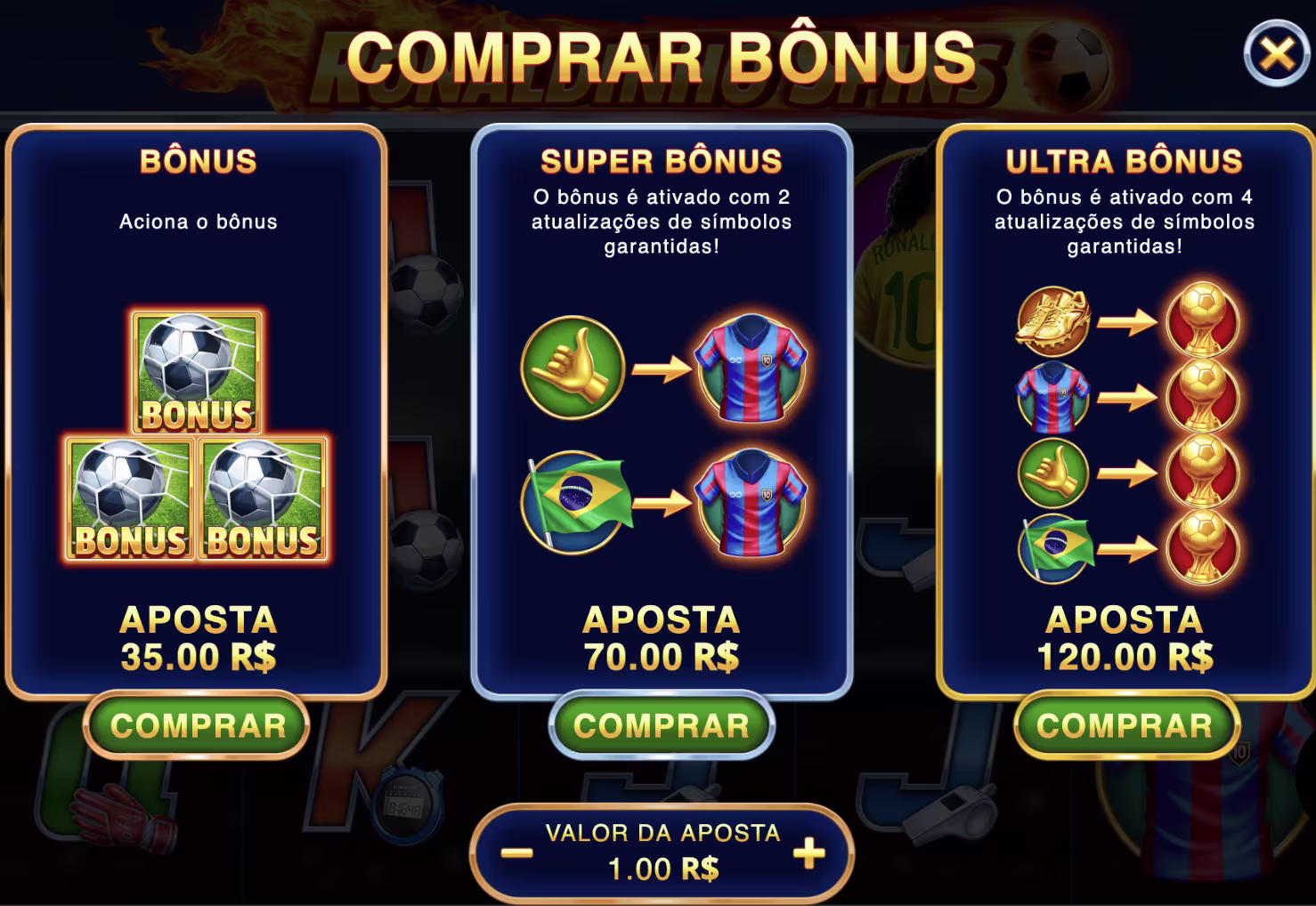 bonus slot ronaldinho spins