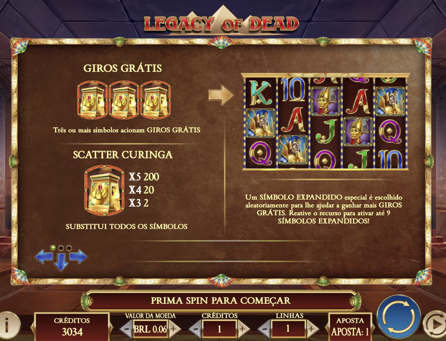 rodadas gratis legacy of dead
