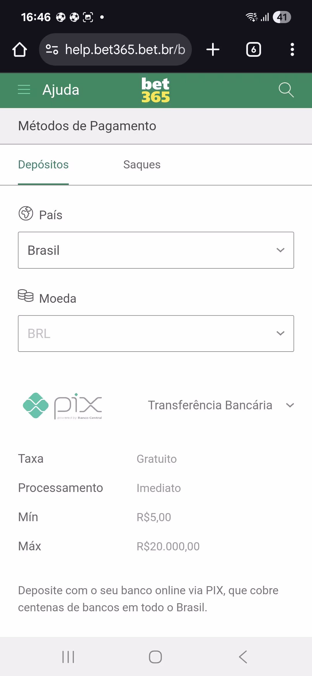 bet365 deposito como fazer pix na plataforma