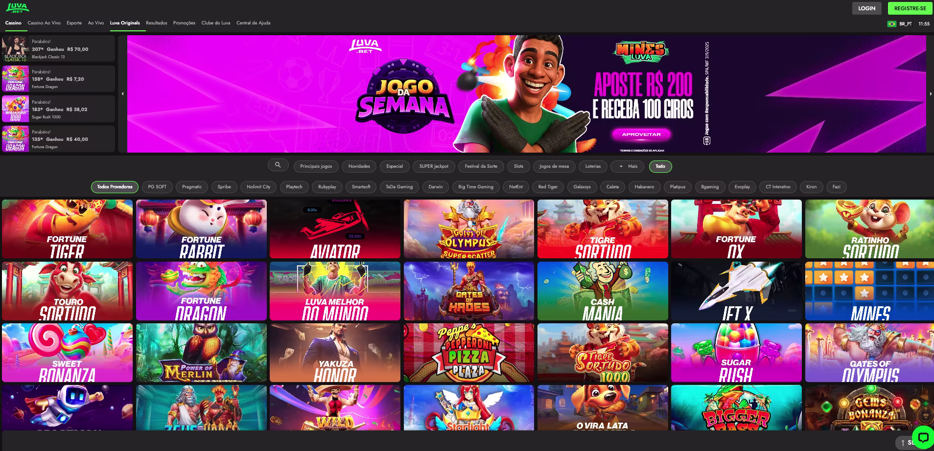 luva bet cassino de 3 reais